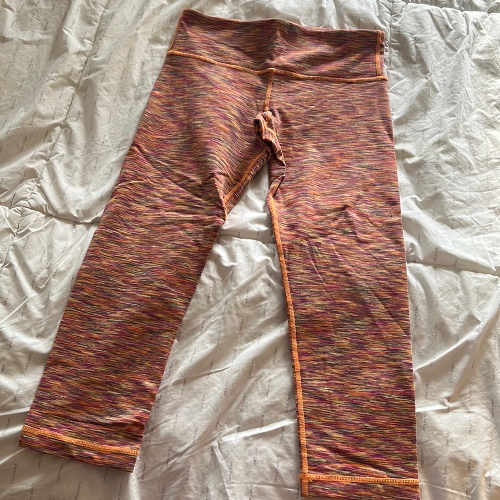 Pink and Orange lululemon cropped leggings